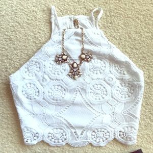 Abercrombie & Fitch White Lace Top